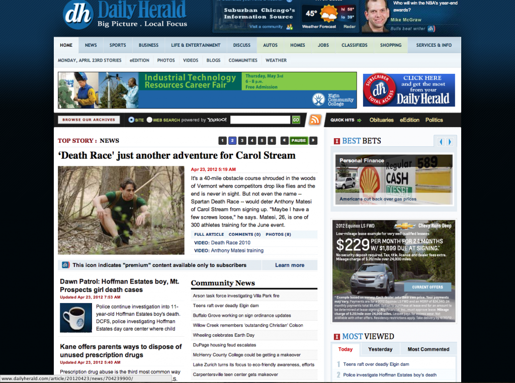 Homepage Daily Herald 4-23-12