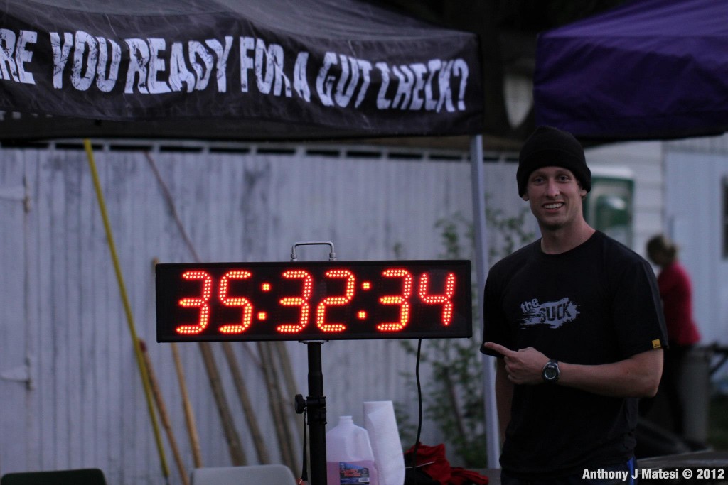 Mike finishes the Ultimate Suck Ultimate Suck Endurance Race Finish